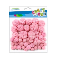2. Craft With Fun Ozdoba Dekoracyjna Pompony Różowe 463478